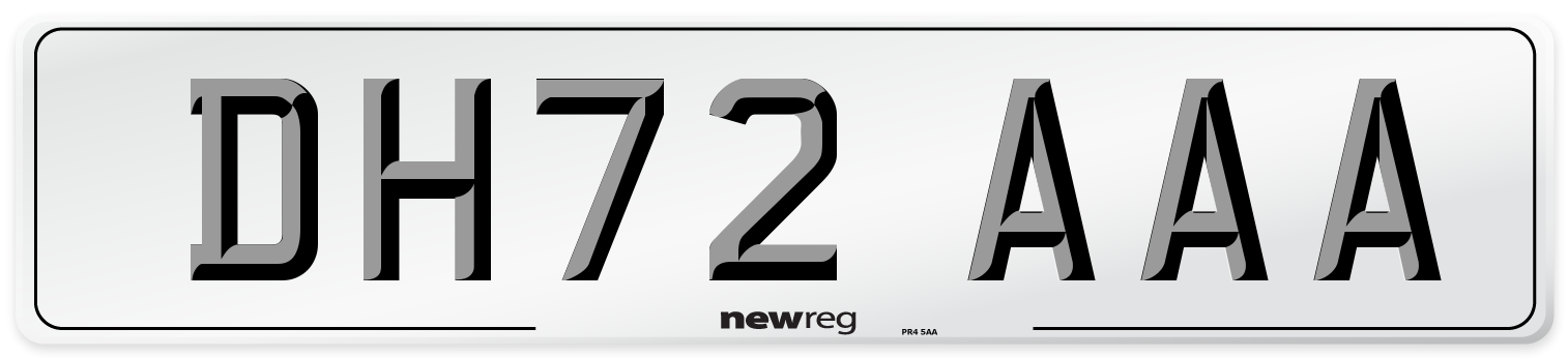 DH72 AAA Number Plate from New Reg